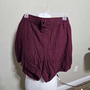 Old Navy Maroon Linen Shorts Womens Plus Sz XXL